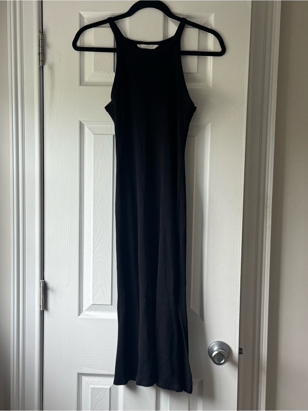 Lush Black Ribbed Tank Maxi Dress